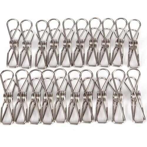 20Pcs/lot Stainless Steel Clothes Pegs Hanging Clothes Pins Beach Towel Clips Household Bed Sheet Clothespins Wholesale