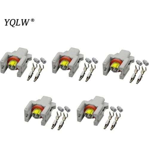 5 Sets 2 Pin Auto fuel injector Waterproof connector spray nozzle/oil atomizer plug 240PC024S8014 DJ7026-1.5-21 2P
