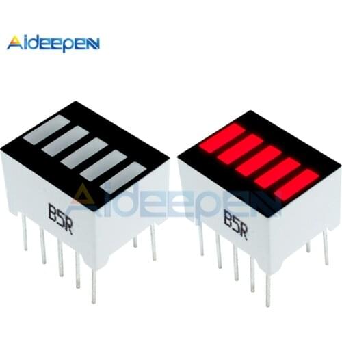 5Pcs/lot 5 Segment Red Color 1 Digit Bar LED Display Electronic PCB Board For Arduino