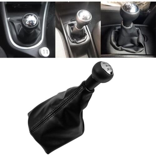 5 Speed Chrome Car Styling Gear Shift Knob PU Leather Gaiter Boot Cover Case Collar for Peugeot 307 207 406 Citroen C3 C4 C5