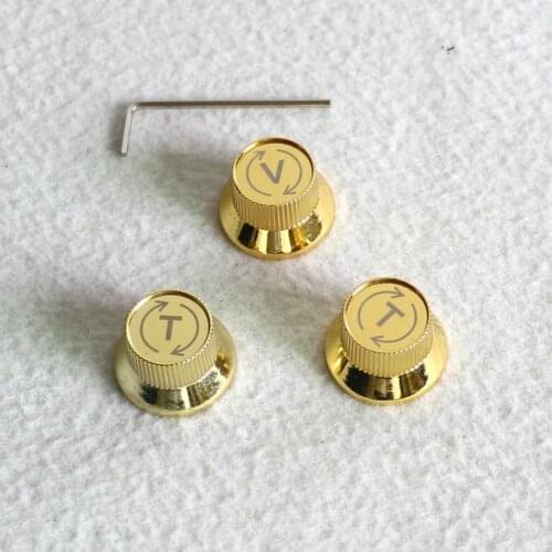 Free Shipping 3pcs/set electric guitar parts metal gold color guitar knobs for ST guitar