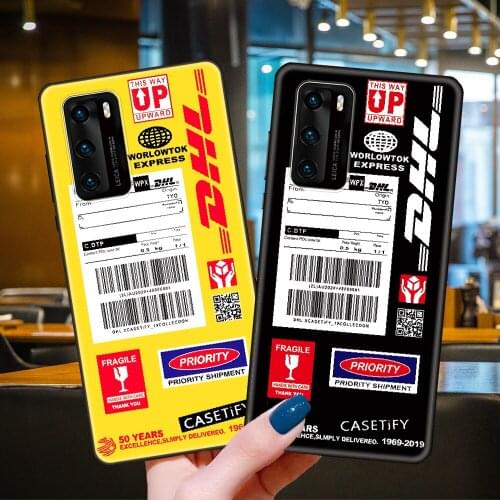 Phone Case For Huawei P40 P30 P10 P20 Lite P Smart Z 2019 Pro Black Cover Shell Fashion Prime Silicone Etui DHL Express Hot