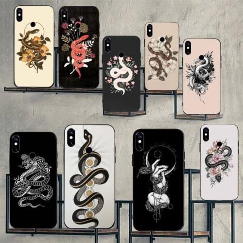 Snake Flower Snake Beautiful art Phone Cases For Xiaomi Redmi note 7 8 9 t k30 max3 9 s 10 pro lite Luxury brand shell funda