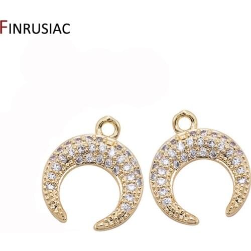 DIY jewelry making zircon moon charm pendant European fashion handmade beaded necklace pendant accessories