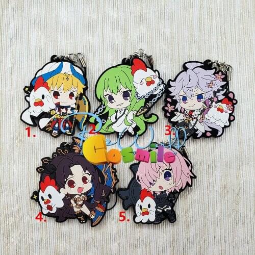 FGO Fate/Grand Order Gilgamesh Saber Enkidu Merlin Rubber Keychain Key ring WALLET phone mobile belt creative gift fashion