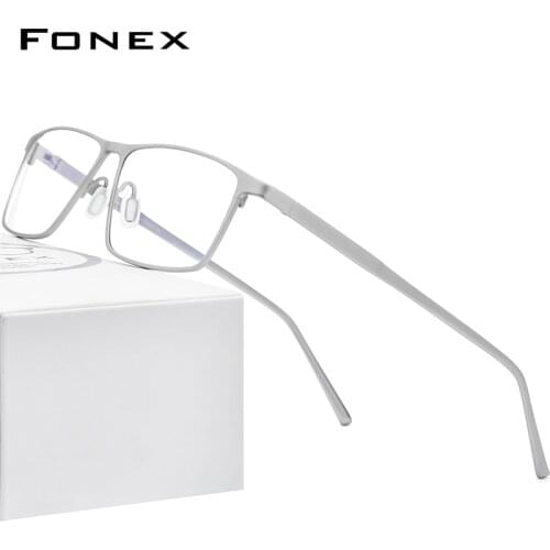 FONEX Titanium Eyeglasses Men Ultralight Square Eyewear 2020 New Male Full Prescription Optical Frames Myopia Eyeglasses 8552