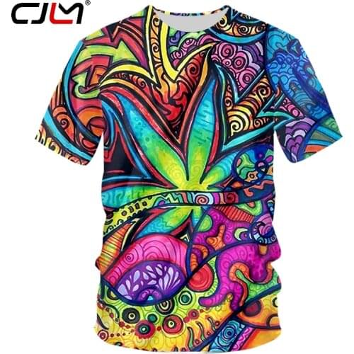 CJLM T Shirt Men Woman 3d Printed Colorful Trippy Summer Top Fashion Clothes Hip Hop Printed Elephant Psychedelic Tees