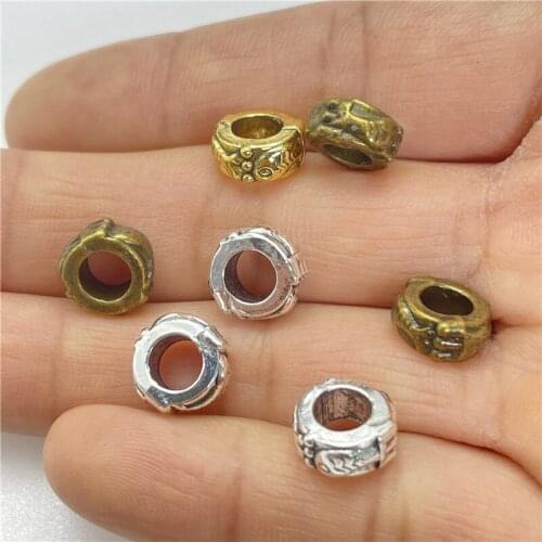 JunKang 20pcs 10mm Double Fish-Shaped Big Hole Gasket DIY Handmade Necklace Bracelet Spacer Bulk Wholesale Jewelry Accessories