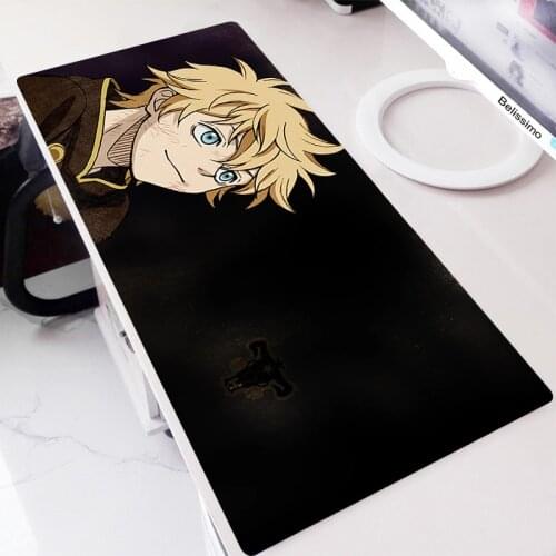 Pad Mouse Pc Gaming Gamer Mats Keyboard Mat Table Pads Custom Extended Large Mousepad Anime Carpet Xxl Handsome Black Clover Pad