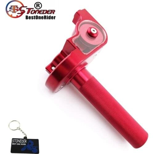 STONEDER Red Twist Throttle Handle Universal For Pit Dirt Bike Motorcycle Motard Motocross Taotao Lifan BSE Kayo Pitsterpro CRF