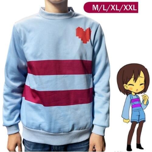 Free shipping New Game Undertale Frisk Coat Cosplay Costume Warm shirt top Sweatshirt hoody jacket
