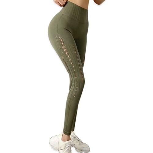 Women Seamless Sport Leggings Mesh Breathable Yoga Pant Slim Running Fitness Tights Female Tummy Control Gym Leggings Activewear