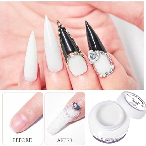 MEET ACROSS 20ml Nail Extension Gel Acrylic White Clear Quick Building Gel For Nail Finger Prolong Form Tips Manicure Nail Tools