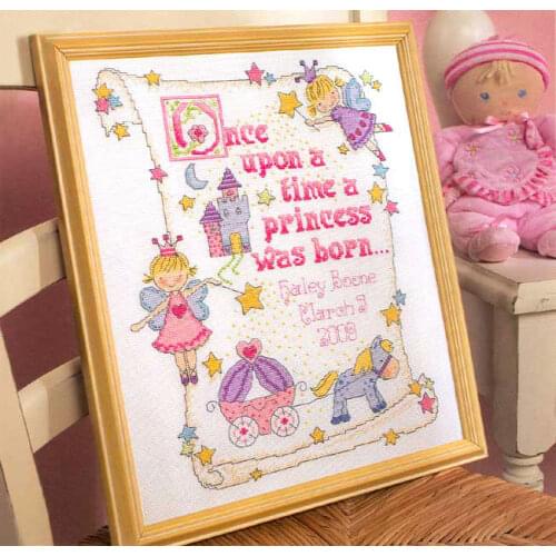 A3210 Cute Cartoon Fishxx Cross Stitch Kit Precision Printing Little Princess DIY Birth Memorial Bedroom Decoration