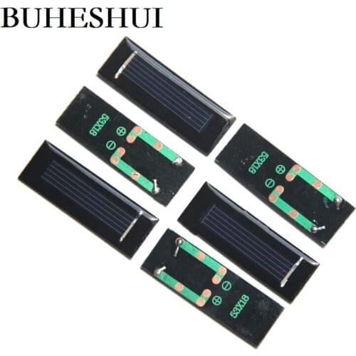 BUHESHUI Epoxy Polycrystalline Solar Cells Module Mini Solar Panel 0.5V 100mA DIY Solar Toy Battery charger 53*18MM 100PCS
