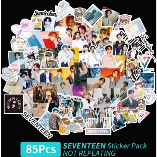 Kpop SEVENTEEN Stray Kids NCT127 Sticker Cartoons Expression Adhesive Photo Sticker Luggage Laptop Notebook Mobile DIY Stickers
