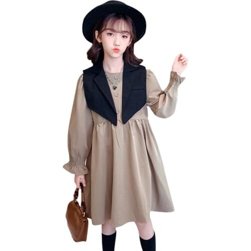Teen Girls Clothing Vest + Dress Girls Outfits Casual Style Girls Clothing Sets Spring Autumn Childrens Clothes Girl