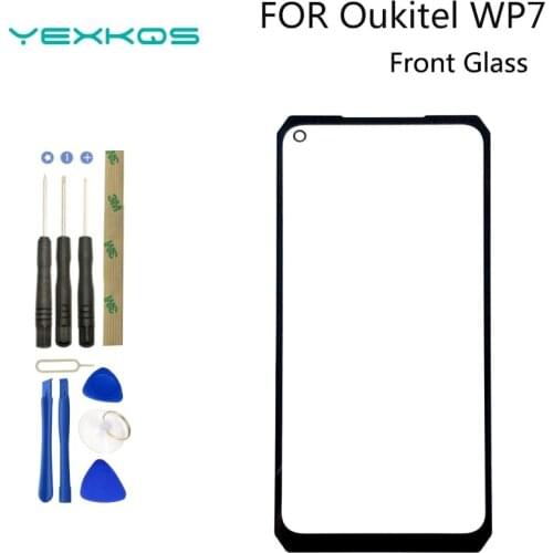 6.53 inch For Oukitel WP7 Front Glass Screen Lens 100% New Front Touch Screen Glass Outer Lens for Oukitel WP7 +Tools
