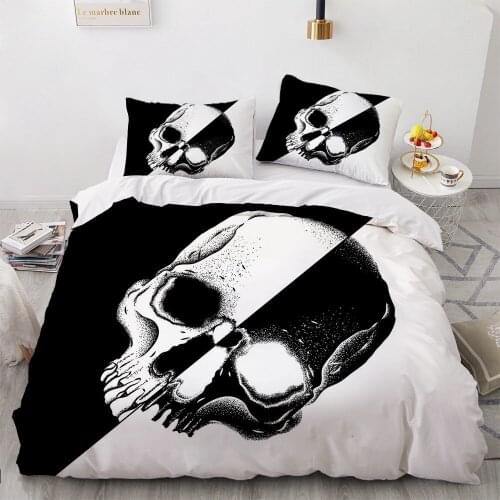 Skeleton Simple Bedding Set 3D Skull Duvet Quilt Cover Sets Comforter Bed Linen Pillowcase King Queen Full Double Home Texitle