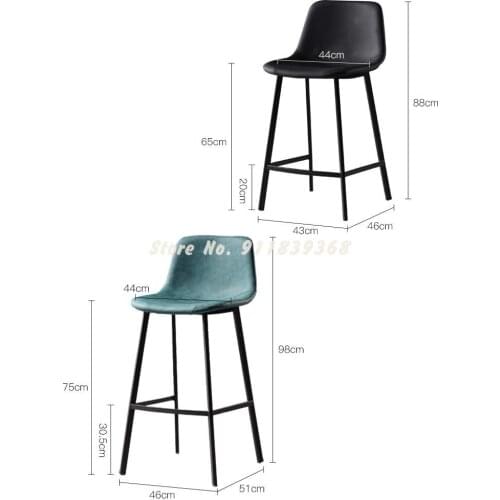 Modern Simple Bar Stool Family Back High Chair Net Red Coffee Shop High Stool Nordic Bar Chair Creative Bar Stool