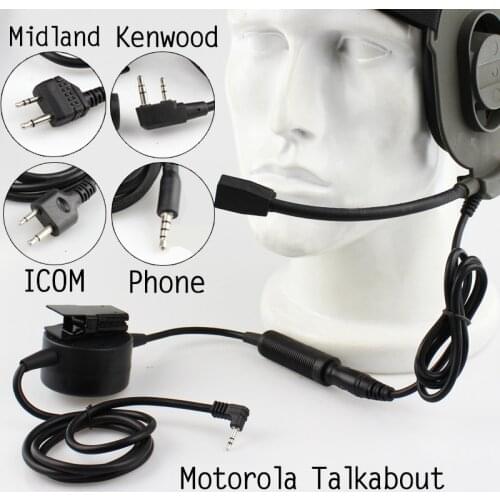Tactical TCI PPT Cable Headset Radio Push/Press to Talk Device Adapter Walkie Talkie For Motorola Midland ICOM Kenwood/Baofeng