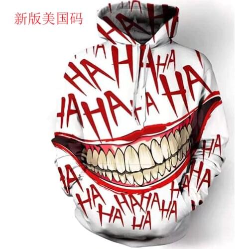 Joker 3D Print Sweatshirt Hoodies Men and women Hip Hop Funny Autumn Streetwear Hoodies Sweatshirt For Couples Clothes