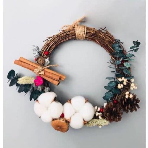 10cm/15cm/20cm Rattan Ring Cheap Artificial Flowers Garland Dried Plants Frame Home Christmas Decoration DIY Floral Wreaths