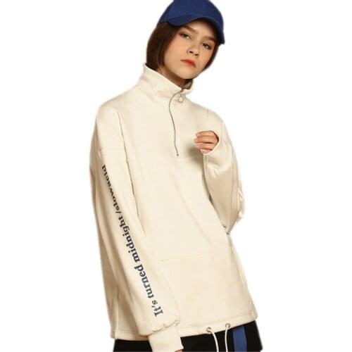 Fashion Spring Autumn Female Turtleneck Long Sleeve Sweatshirts Letter Print Casual Women Pullovers Loose Plus Size Tops Z39