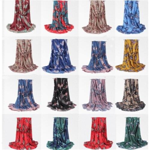 2019 Women Print Foulard Femme Satin Long Scarves For Ladies Luxury Brand Shawl 90x180cm Bandana Large Hair Head Scarf New