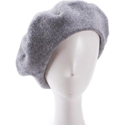 Women Beret Winter Cap Stylish 100% Wool Beret Hat Adjustable Casual Ladies Girls Beanies Hat Wool Beret Y63