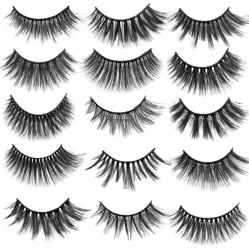 14 Pairs 3D Handmade Curl Fluffy Artificial Extension Eyelashes Makeup Tool False Eyelashes for Beauty Extension Tools