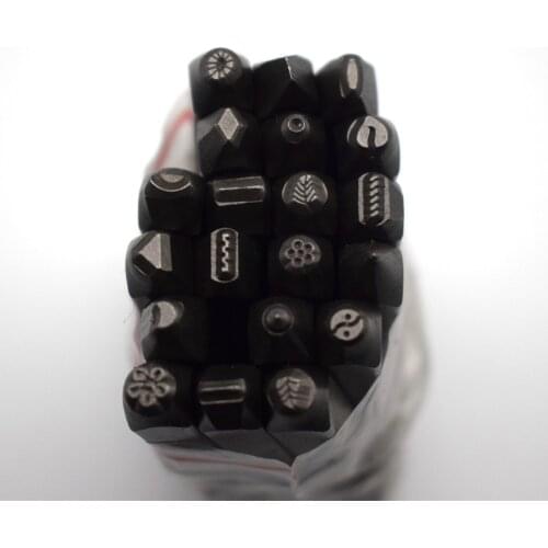 20pcs Steel Punches Set For Leather Printing Flower Punch Stamp Jewelry Making Tools