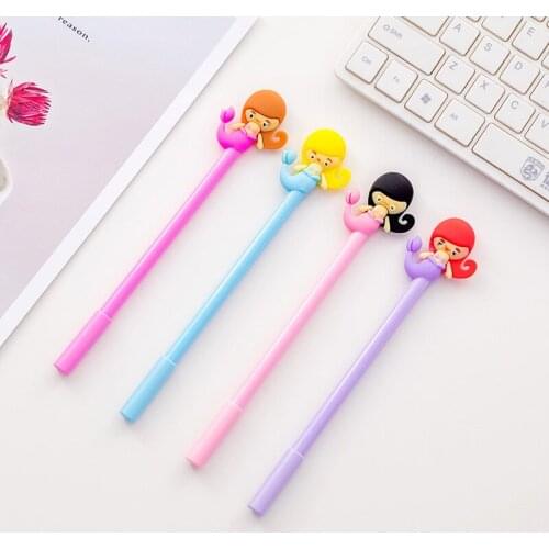 32 pcs/Lot mermaid Princess gel pen 0.5mm Black color writing pens Stationery Office School supplies EB898
