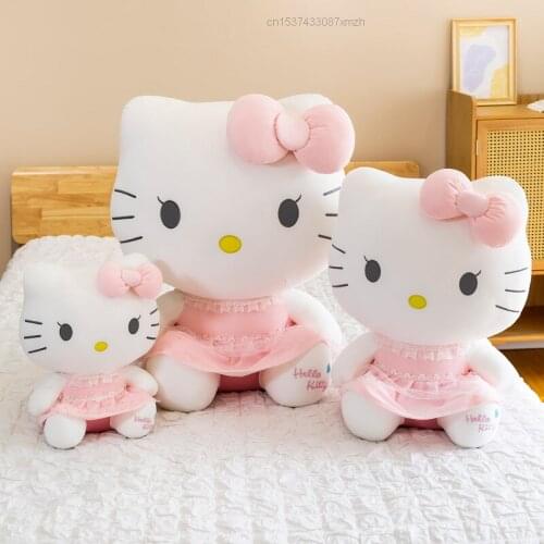 40cm Kawaii Plushie Doll Sanrio Hello Kitty Plush Stuffed Dolls Toy Peluche Toys For Y2k Girls Children Kids Gift Cotton Model
