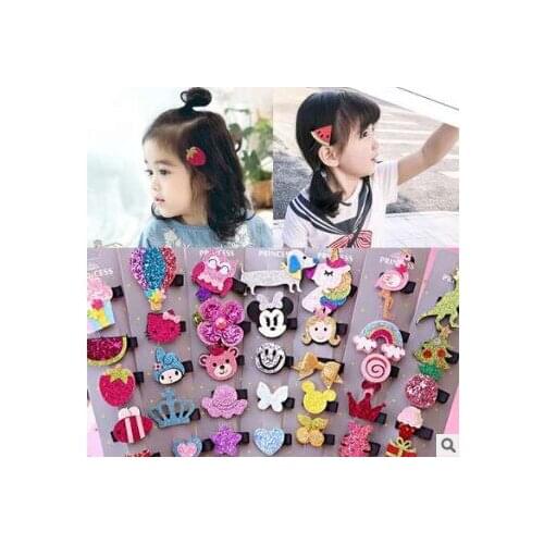 60set/lot 5pcs/set DIY Multi Fabrics Hair Clips Children Cartoon Flower Hairpin Suit Hair Care Styling Accessories Tools HA636