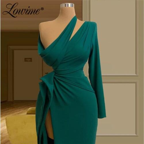 African One Shoulder Cut-out Design Sexy Chiffon Evening Dresses with Long Sleeve Events Women Wear Party Gowns 2020 Prom Dress