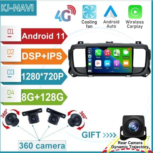 Android 11.0 No DVD Car Autoradio Bluetooth GPS For Citroen Jumpy 3 Space Tourer 2016 - 2021 Player Navigation Multimedia Video