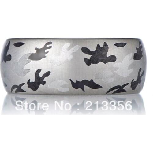 Free Shipping Buy Cheap Price Jewelry USA Brazil Russia HOT Selling 8MM Mens Silver Dome Camouflage New Tungsten Wedding Ring