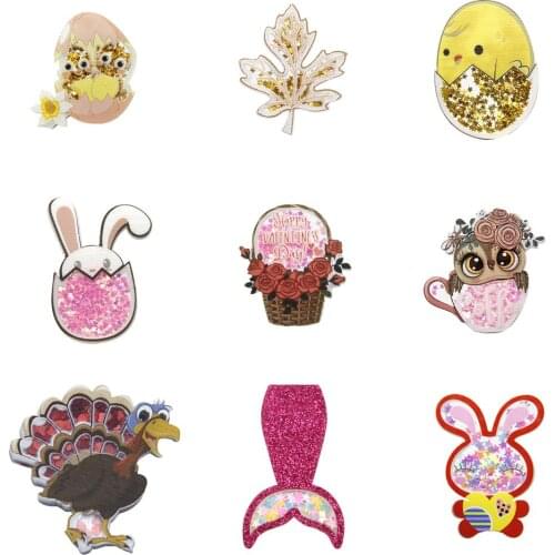 Rabbit Owl Quicksand Sequins Flash Blinking Shakers Acrylic Planar Resin DIY Bow-knot Home Crafts Phone Case Decoration,1Yc17913