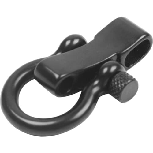 Black Adjustable Stainless Steel Shackle for Paracord Bracelets, Used for Camping, Hiking and Other Outdoor Sports