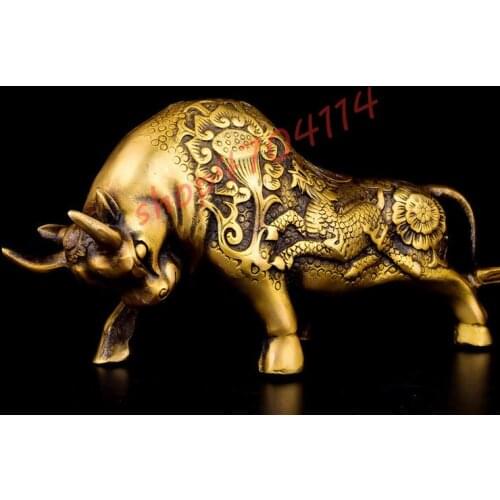 Pure copper, recruitment wealth good luck, cattle ornaments, exquisite crafts, ornaments collection