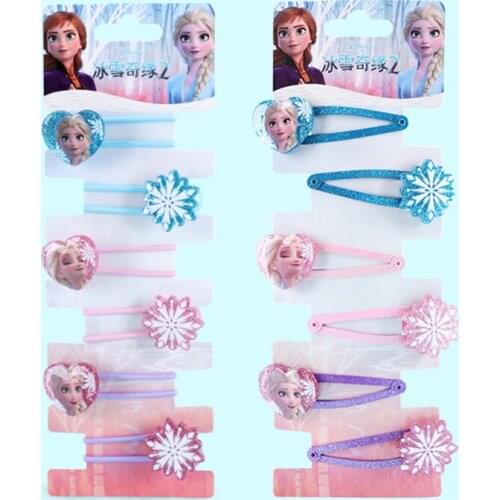 Disney Frozen 2 Children Hair Clip Doll Accessories Elsa Hair Pin Headwear Girls Birthday Gift Princess Kids Head Hair Rope
