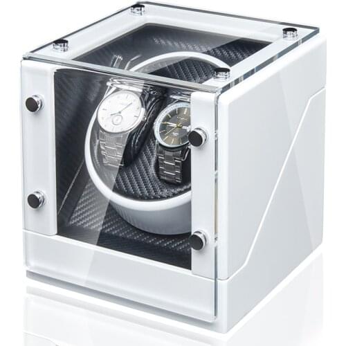 Double Watch Winder Box for All Automatic Mechanical Watches with Quiet Motor Color 5 Modes