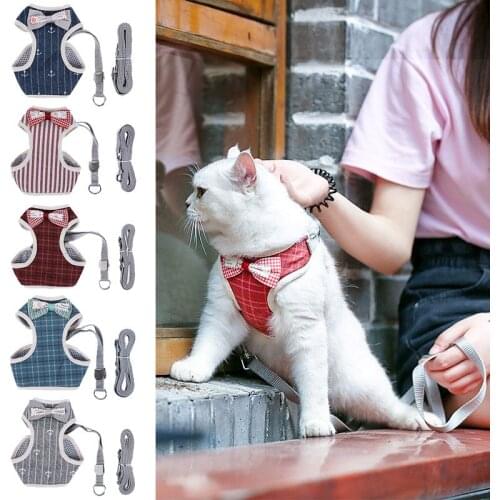 HOOPET Cat Dog Adjustable Harness Vest Walking Lead Leash For Puppy Dogs Collar Harness For Small Medium Dog Cat Pet