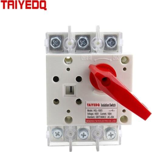 Isolation Power Switch With Lock Breaker Disconnector 100A 400V Separator Switch Battery Isolator
