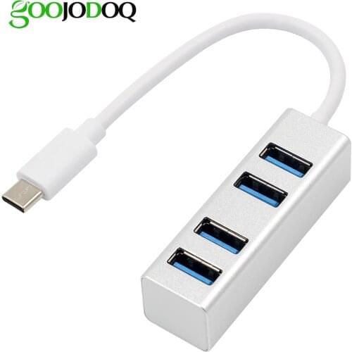 USB C Hub, Ultra Slim USB-C Adapter with 4 USB 3.0 Ports for MacBook Pro iMac, Google Chromebook Pixelbook, USB Type C Hub