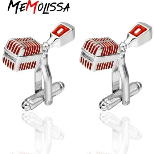 Memolissa Red 3D Mike Microphone Design Cufflinks Fancy Gifts Cuff Links for Mens abotoaduras Shirt Jewelry