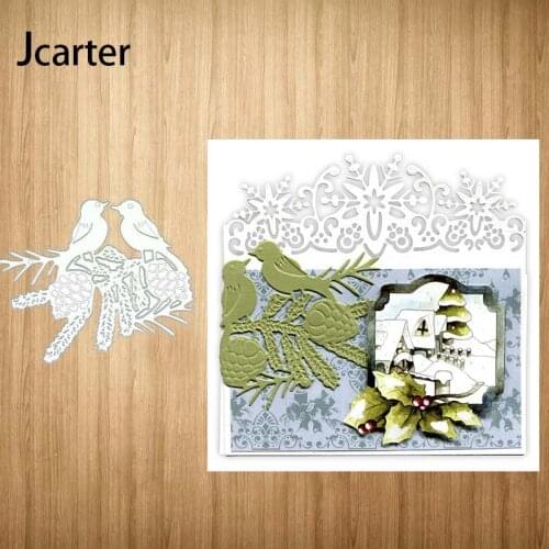 Two Birds Branch Design Metal Cutting Dies Craft Stencil Diy for Scrapbooking Handmade Card Make Shape Album Decoration Model
