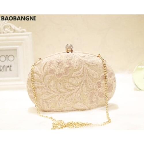 Fashion Sequined Clutches bag Womens evening bags Gold luxury diamond embroidery Wedding party Purse Handbag