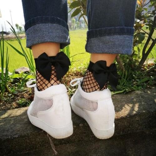 Fashion Women Ruffle Fishnet Ankle Socks